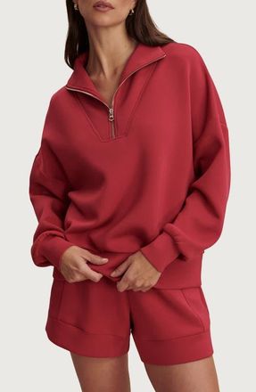 Varley Hawley Half-Zip Sweatshirt in Rich Raspberry at Nordstrom, Size X-Large