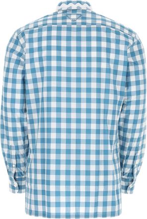Prada Mens Embroidered Poplin Shirt F03dv Exterior: Cotton Camicie