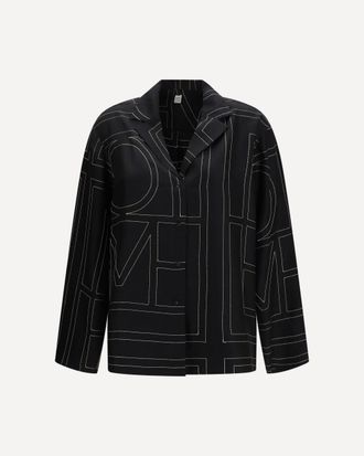 Toteme Silk Shirt with all-over monogram Female 32