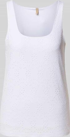 Soyaconcept Top mit Lochstickerei Modell INGELA in Weiss, Gr&ouml;&szlig;e M
