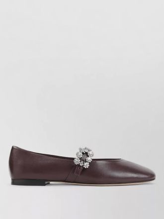 Roger Vivier crystal-embellished leather ballerina flats