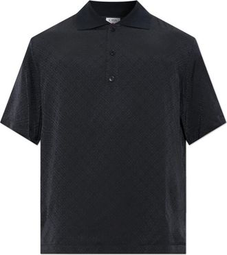 Casablanca Satin Polo met Monogram - Heren - Polos - Blauw - M - Satijn - Tops