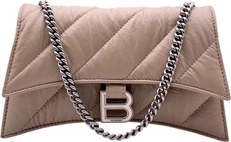 Balenciaga Beige Leather Crush Shoulder Bag (Authentic Pre-Loved)