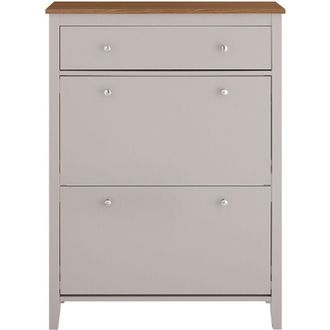 SoBuy Sobuy shoe cabinet hallway shoe storage cabinet - large capacity 12 pairs + storage drawer, 80x25x108cm, light brown - fsr89-ka