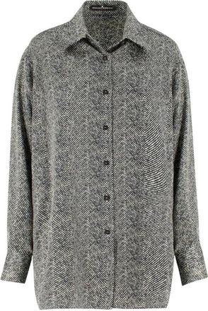 Ermanno Scervino Shirts, female, Multicolor, Size: 2XS Luxurious Silk Zigzag Pattern Shirt