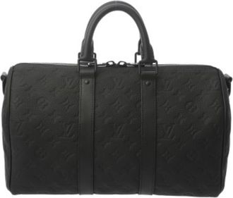 Louis Vuitton Noir Leather Boston Bag (Pre-Owned)