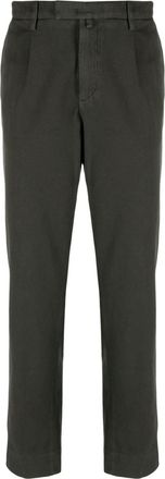 BRIGLIA 1949 logo-patch corduroy tapered trousers - men - Elastane/Cotton/Cotton - 54 - Green