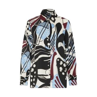 Marella Satin Light Shirt 365 Ball Machine - Dames - Blouses & Shirts - Zwart - Maat: 2XL Satijn