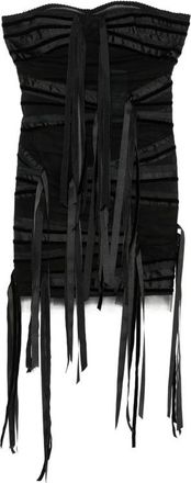 The Attico Fringed Strapless Mini Dress