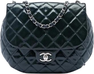Chanel Pre-owned Vintage Quilted Patent Crossbody - Dames - Vintage Schoudertas - Groen - ONE Size - Leer - Vintage