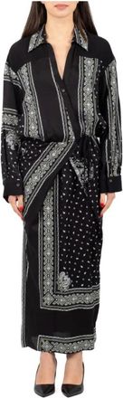 Pinko Elegante Jurk - Dames - Maxi kleedjes - Zwart - L - Polyester - Kleedjes