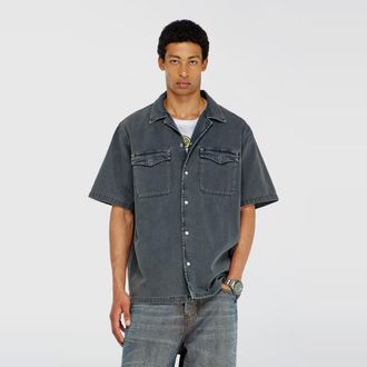 Diesel Bowling shirt in coloured denim - Denim Shirts - Man - Grey