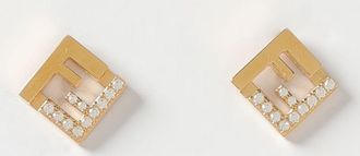 Fendi Orecchini Forever Fendi in ottone con strass incastonati