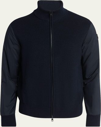 Moncler Mens Chinon Ribbed Full-Zip Jacket