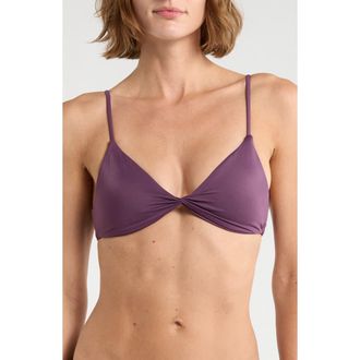 Volcom Simply Seamless Twist Front Bikini Top in Purple Multi at Nordstrom Rack, Size X-Small