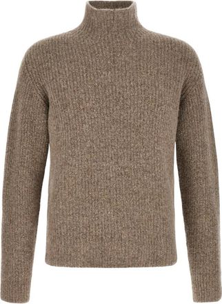Roberto Collina Pullover met hoge hals - Heren - Coltruien - Beige - L - Katoen - Truien & Vesten