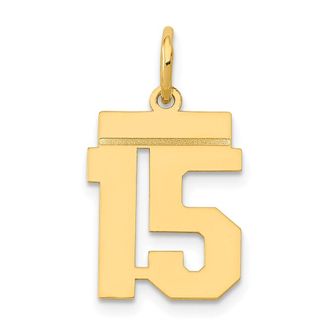 Diamond2Deal 14k Yellow Gold Small Polished Number Charm Pendant