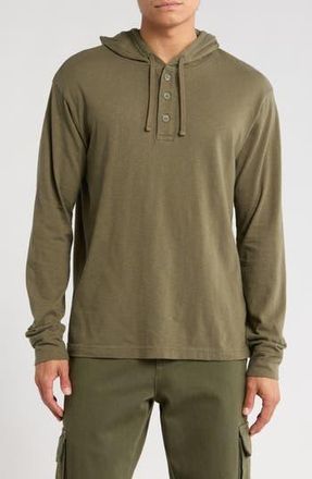 14th & Union Slub Cotton Hoodie in Olive Sarma at Nordstrom Rack, Size Xx-Large