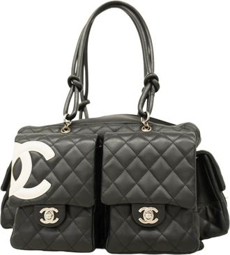 Chanel Black Leather Tote Bag (Pre-Owned)