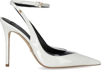 Elisabetta Franchi Transparant Detail Slingback Pump - Dames - Pumps - Beige - 36 EU - Leer - Schoenen