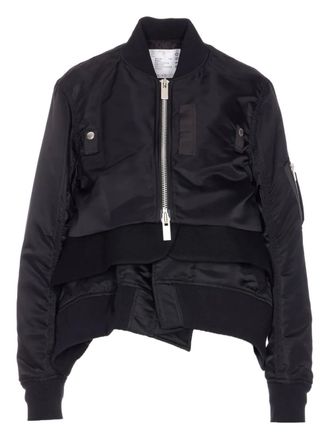 sacai Bomber con zip - Nero