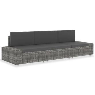 vidaXL Vidaxl - Sof&aacute; Seccional De 3 Plazas De Rat&aacute;n Sint&eacute;tico Gris