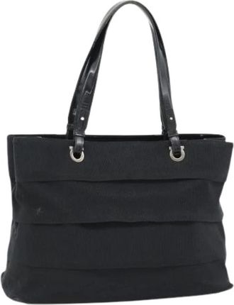 Ferragamo Pre-owned Canvas Tote Bag - Dames - Vintage Shopper - Zwart - ONE Size - Leer - Vintage