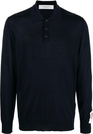 Golden Goose virgin wool polo shirt - men - Virgin Wool - L - Blue