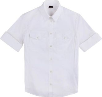 Fay Shirt In White Stretch Cotton