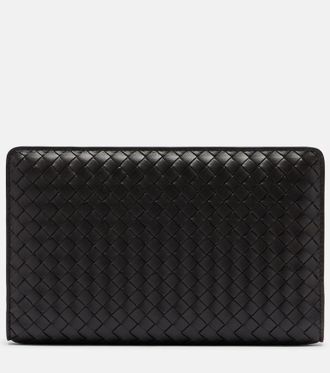 Bottega Veneta Agenda Intrecciato leather clutch