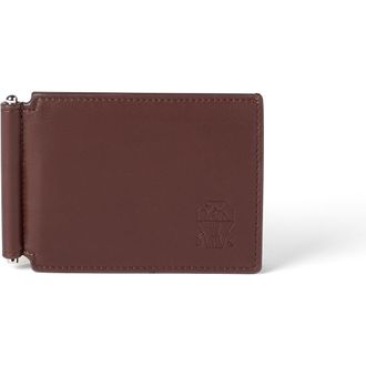Brunello Cucinelli Calfskin money clip wallet in Brown at Nordstrom