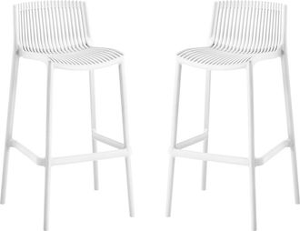 Habitat et Jardin Lote De 2 Sillas Altas Apilables De Pl&aacute;stico <> - Blanco