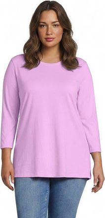 Lands End 3/4 Sleeve Cotton Supima Tunic in Pale Orchid at Nordstrom, Size 1X