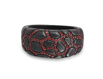 LuvMyJewelry Fiery Ascent Sterling Silver & Garnet Band Men Ring