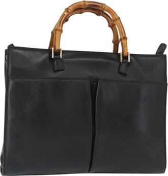 Gucci Pre-owned Vintage Handbag - Dames - Vintage Handtas - Zwart - ONE Size - Leer - Vintage