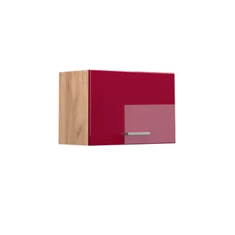 Vicco Armario Colgante R-line, Rojo Burdeos Alto Brillo, 60 Cm Plano
