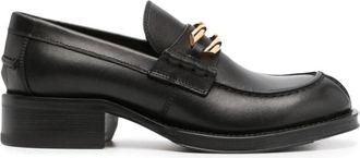 Lanvin Zwarte leren loafers met gespdetail - Dames - Loafers - Zwart - 35 EU - Leer - Schoenen