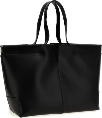Tod's Womens Di Tote Black Calfskin Leather Suede