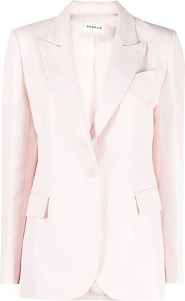 P.A.R.O.S.H. peak-lapels single-breasted blazer - women - Linen/Flax/Viscose/Acetate/Viscose - S - Pink