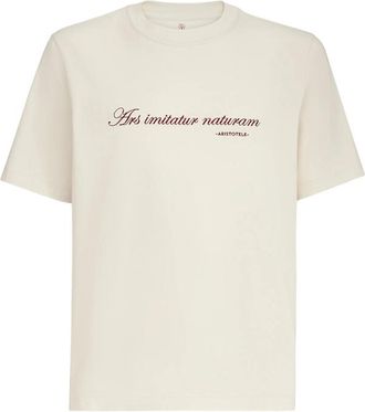 Brunello Cucinelli Phrase-embroidery Crew-neck T-shirt