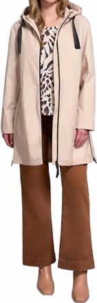 Tribal Water Repellent Zip-Front Rain Coat In Sandstone