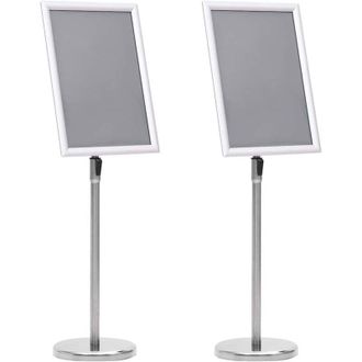 vidaXL Soportes De P&oacute;ster Manual 2 Pcs Plateado 45 X 33 X 88 Cm Vidaxl
