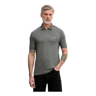 A|X Armani Exchange Regular Fit Logo Zippered Polo - Heren - Polos - Groen - S - Tops