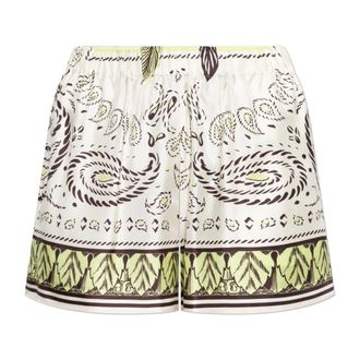 Tory Burch Tory Burch, Short Shorts, female, White, Size: S Silk Camp Short