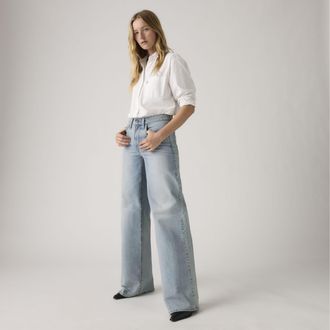 Levi's 728 High Rise Wide Leg Jeans - Womens - 23X30 - Blue