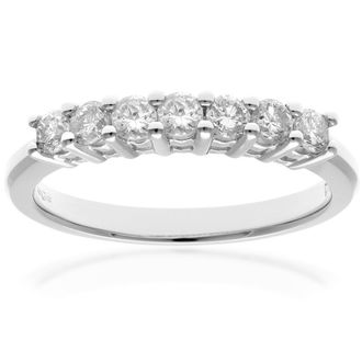 Diamant L'éternel Eternity Ring, 18kt witgoud IJ/I ronde briljant gecertificeerde diamanten ring, 0,50 ct diamantgewicht
