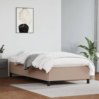 vidaXL Estructura Cama Sin Colch&oacute;n Cuero Sint&eacute;tico Capuchino 90x190 Cm Vidaxl