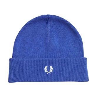 Fred Perry Berretto in misto lana merino con dettaglio a righe stile bomber e logo - - Accessories - Uomo - Blu - ONE SIZE
