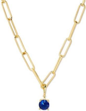 Brook & York Melrose Birthstone Pendant Paper Clip Chain Necklace in Gold at Nordstrom Rack