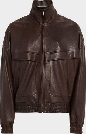 Saint Laurent Mens Leather Blouson Jacket